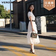 江疏影明星同款Vero Moda2019夏季新款网纱连衣裙套装女 155/76A/XS